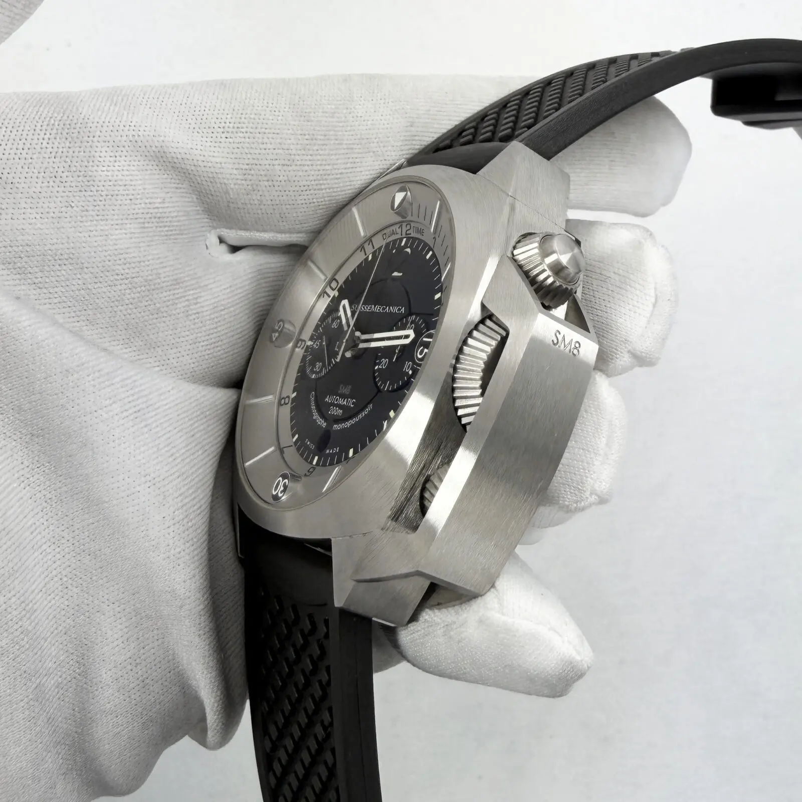 SM8 Chronograph Black Dial Steel